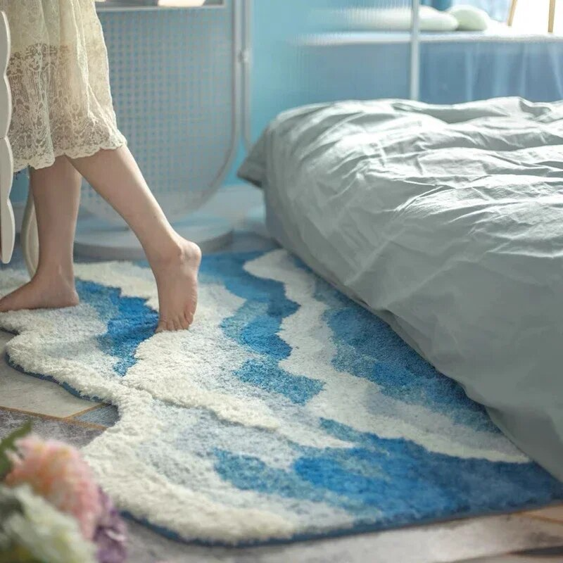 Rug Fluffy Washable Bedroom Living Room | Wave Design