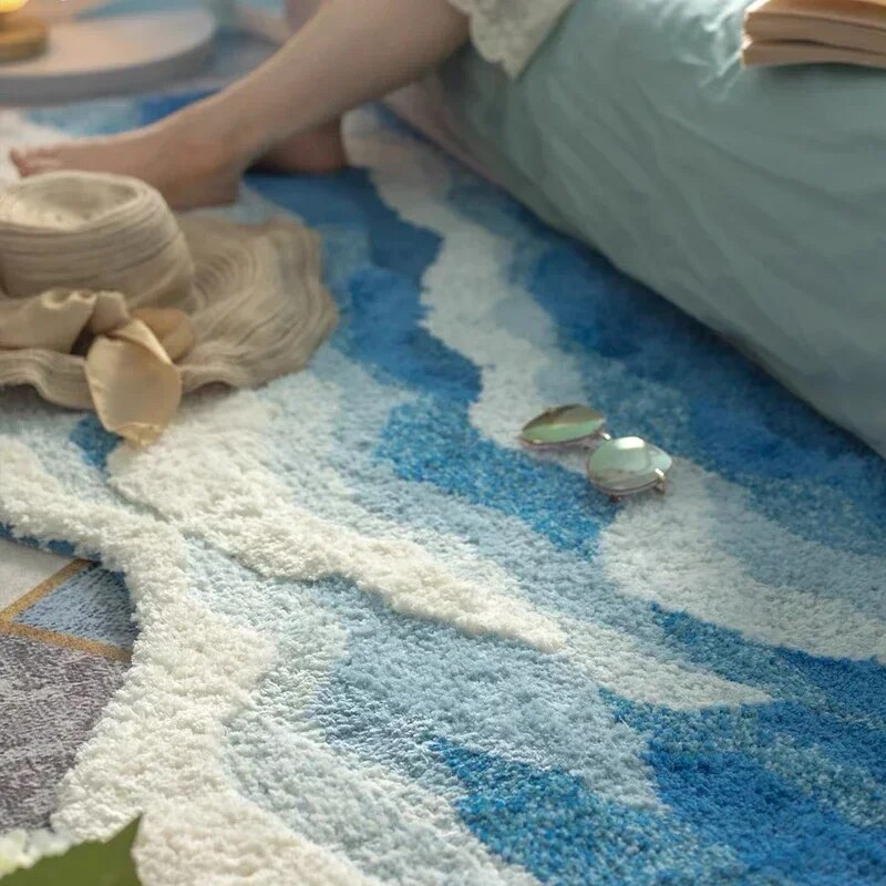 Rug Fluffy Washable Bedroom Living Room | Wave Design