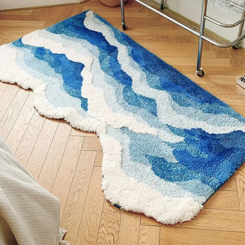 Rug Fluffy Washable Bedroom Living Room | Wave Design