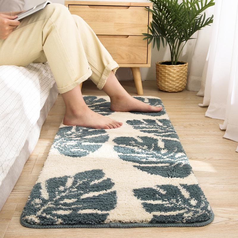 Rug Large Washable Bedroom Living Room | Leaf Design