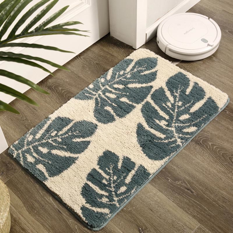 Rug Large Washable Bedroom Living Room | Leaf Design