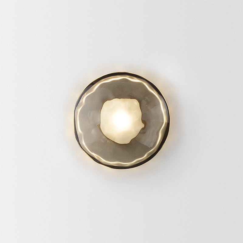 Wall Light Textured Glass Round | LED