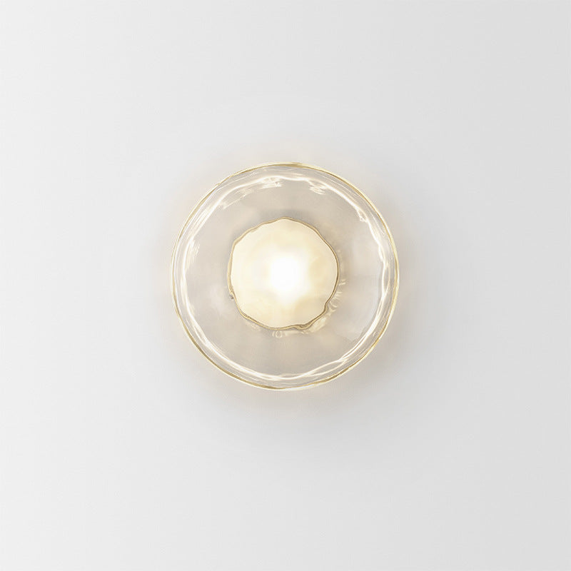 Wall Light Textured Glass Round | LED
