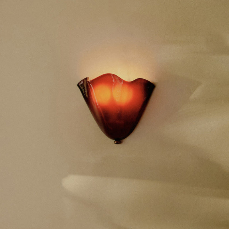 Wall Light Textured Glass Shell Design | LED