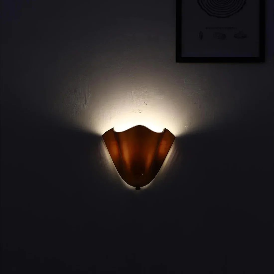 Wall Light Textured Glass Shell Design | LED