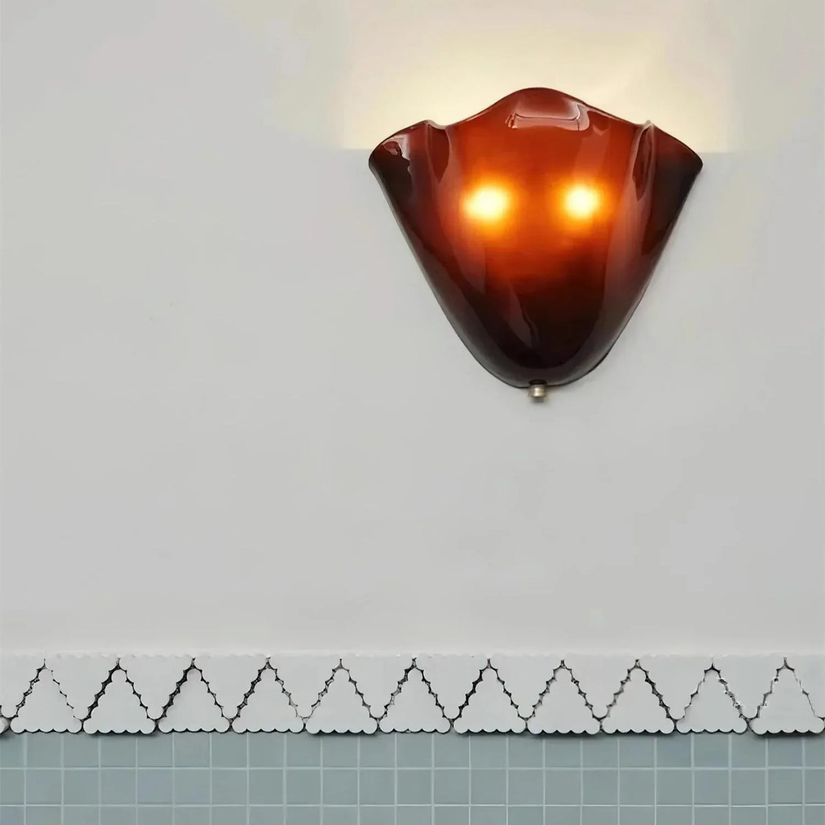 Wall Light Textured Glass Shell Design | LED