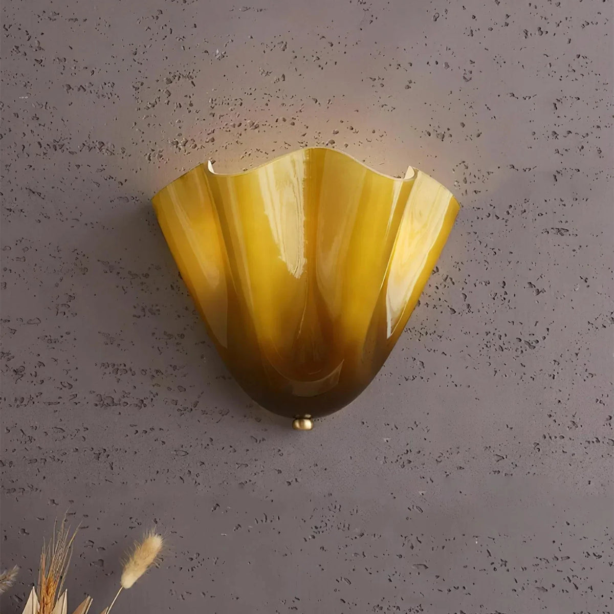 Wall Light Textured Glass Shell Design | LED