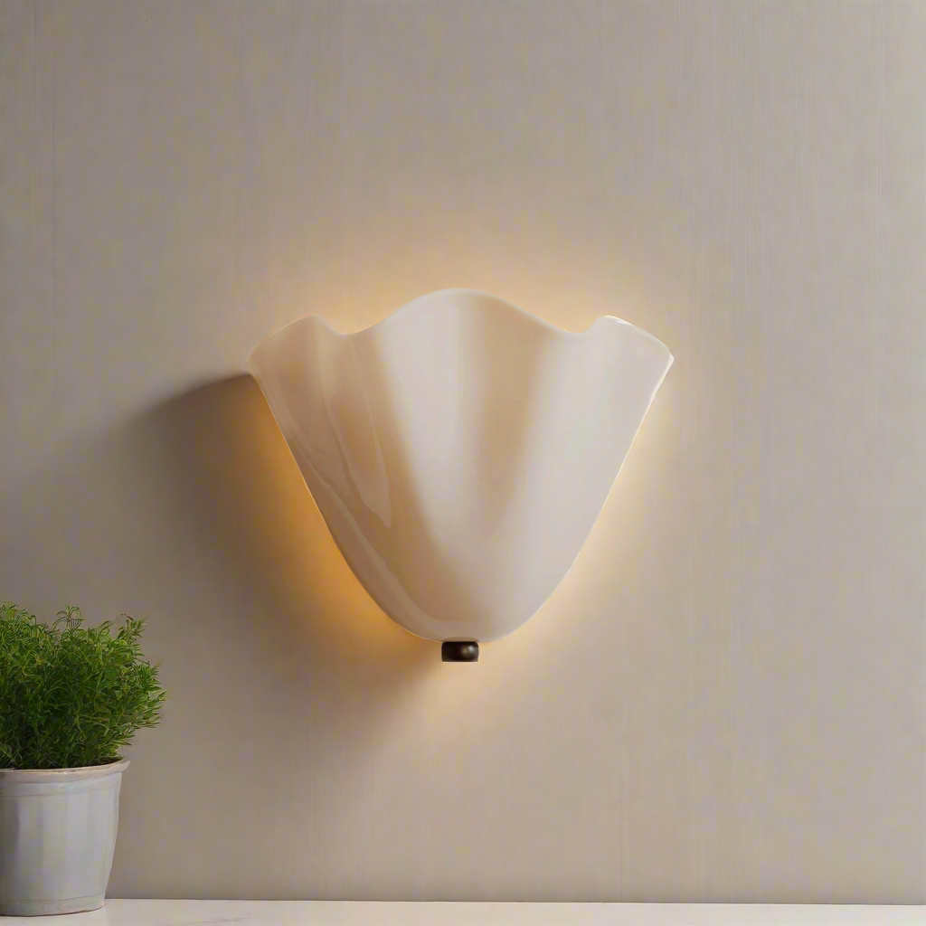 Wall Light Textured Glass Shell Design | LED