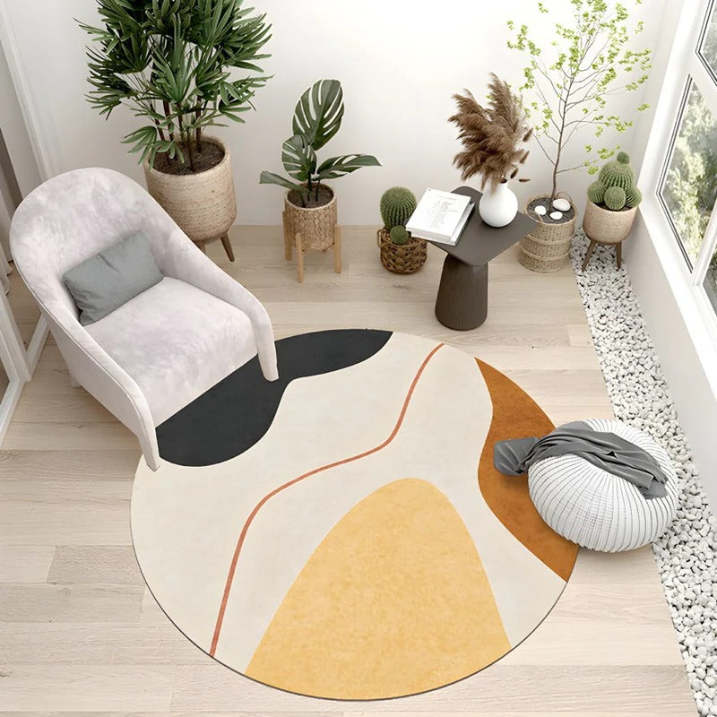 Washable Carpet Modern Round | Large
