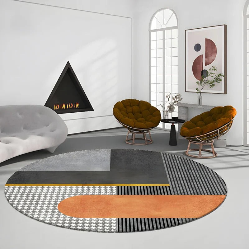 Washable Carpet Round Living Room | Large