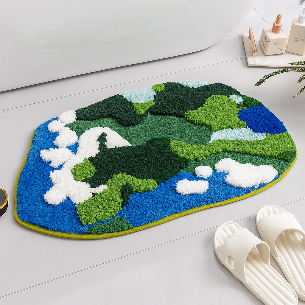 Washable Rugs Fluffy Abstract Shape | Large