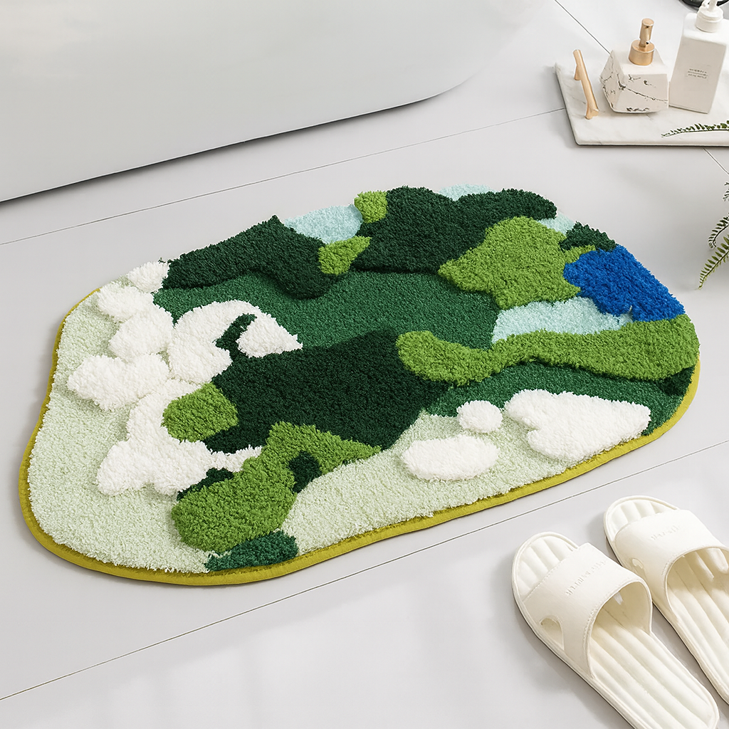 Washable Rugs Fluffy Abstract Shape | Large