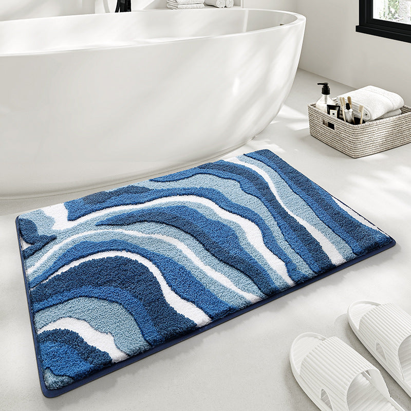 Washable Rugs Fluffy Wave Pattern | Large