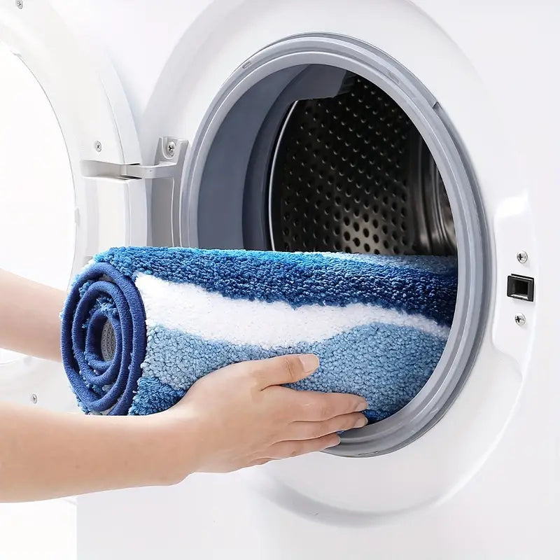 Washable Rugs Fluffy Wave Pattern | Large
