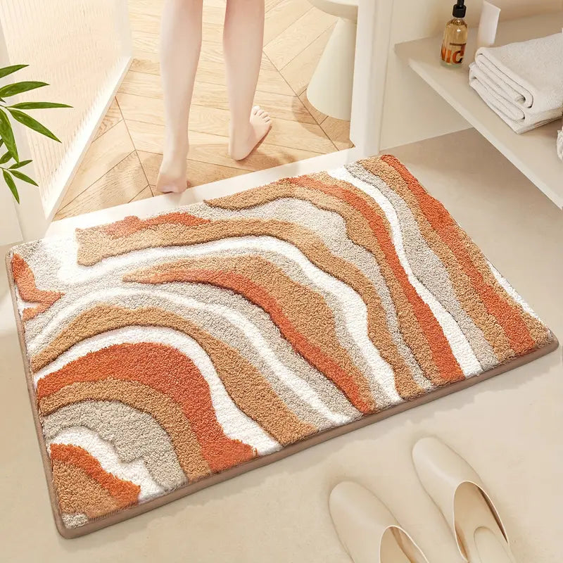 Washable Rugs Fluffy Wave Pattern | Large