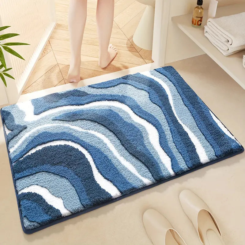 Washable Rugs Fluffy Wave Pattern | Large