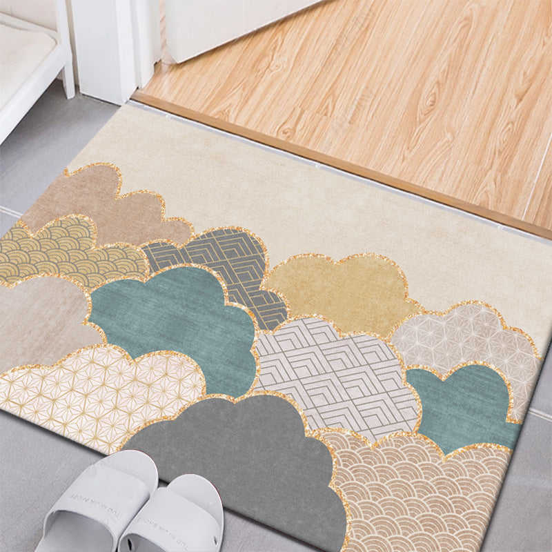 Washable Rugs Geometric Patchwork | Non-Slip