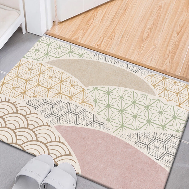 Washable Rugs Geometric Patchwork | Non-Slip
